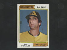 1974 Topps Baseball No 387 Rich Morales Washington Nationals Variation NMMT+