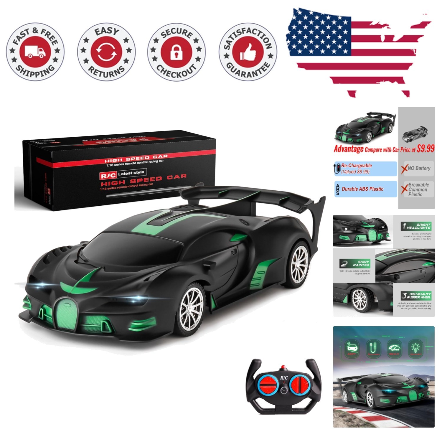 For Kids With Rechargeable Battery & Lights
