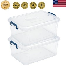 Plastic Storage Bins with Lids, Clear Stackable Storage Containers - 16 Qt - ...