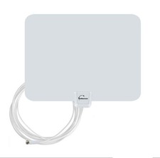 Flat Indoor Digital Antenna Long Range 35 Miles HDTV VHF UHF 1080p, White