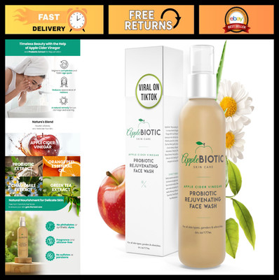 Exfoliating Apple Cider Vinegar Face Wash - Hydrating Gel Cleanser, Fragrance-Fr