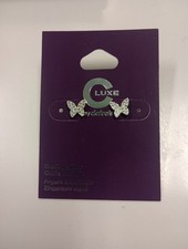 Sterling Silver Cubic Zirconia Butterfly Stud Earrings Luxe by Claire's