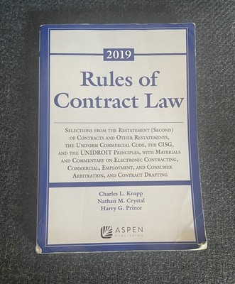  Rules of Contract Law 2019 Book by Knapp, Crystal, Prince Law