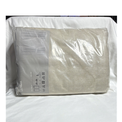 #ad IKEA LENDA Beige Cotton Curtain Panels 55x118 Light Filtering Rod Pocket $40.00