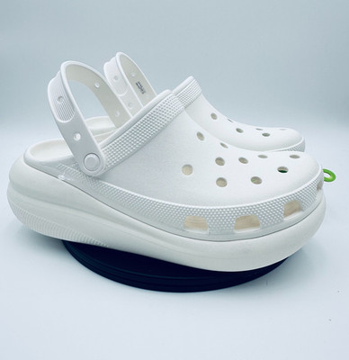 Crocs Classic Crush Platform Clog White Mens 12 Women s 14 207521-100 NEW