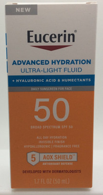 Eucerin Advanced Hydration Ultra-Lightweight Face Sunscreen SPF 50   AUG/2026 
