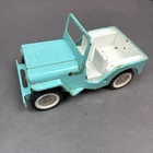 Vintage 1960s Vintage Tonka Jeep Dispatcher Pressed Steel Truck Turquoise White