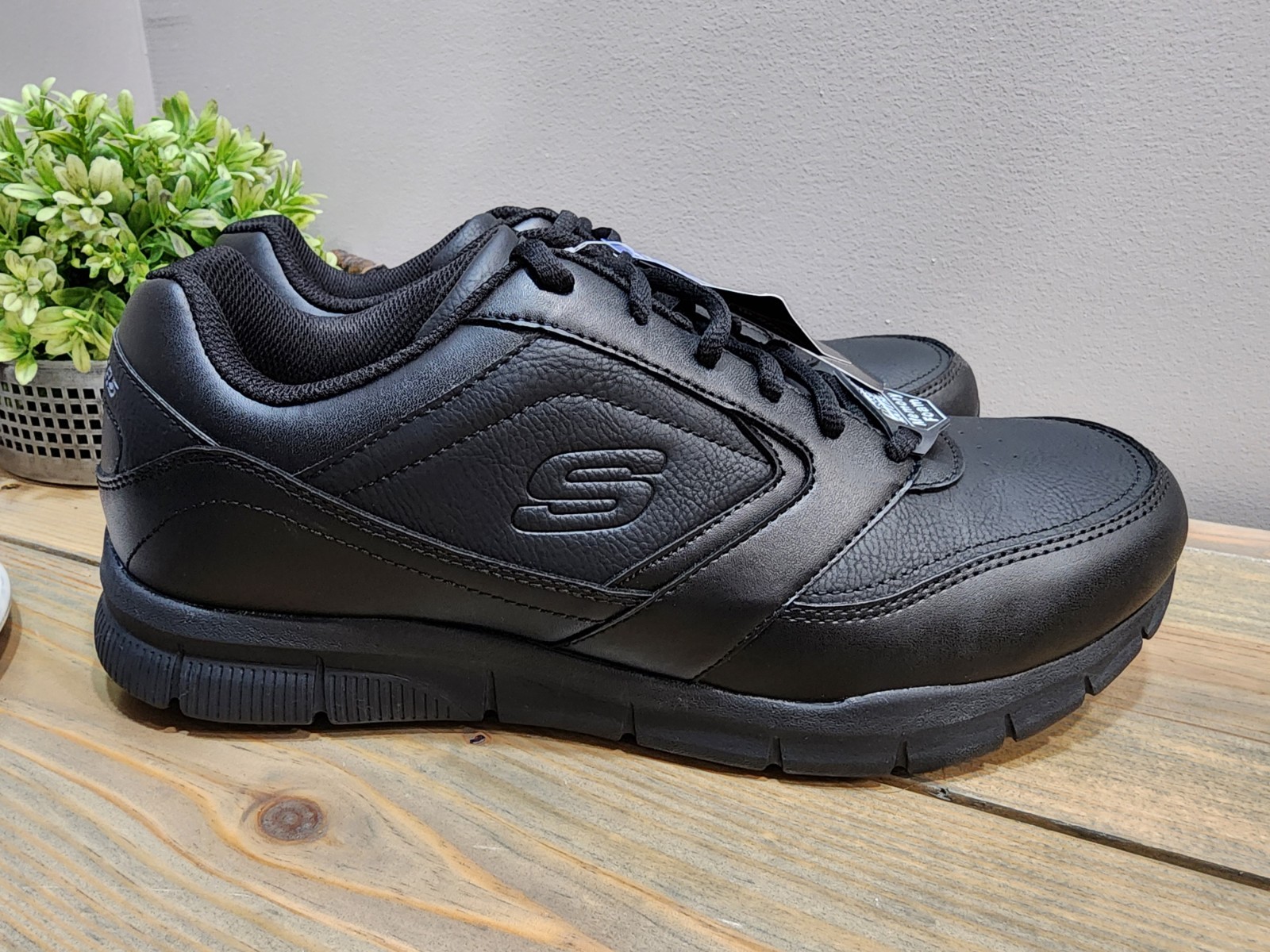 SAOLA Scarpe da lavoro uomo antiscivolo Skechers Nampa misura 10 5 larghe nere 77156