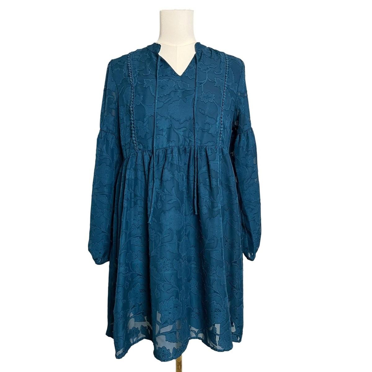 blue floral boho dress chiffon Wendy Dress (floral blue chiffon) INDIE BLUE