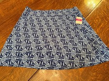 Fresh Produce Women's Athletic Skort Geometric Blue White Pull On X-Large NWT