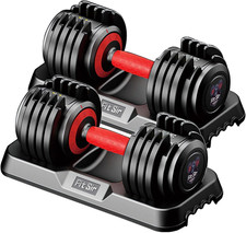 Adjustable Dumbbell Set, 10-in-1 25LB/55LB Ajustable Dumbbells with Safe Locking