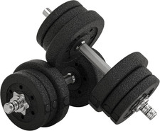 Set Manubri Palestra 25/30Kg, Pesi Palestra Con 12 Dischi E 2 Manubri Da 2 Kg pe