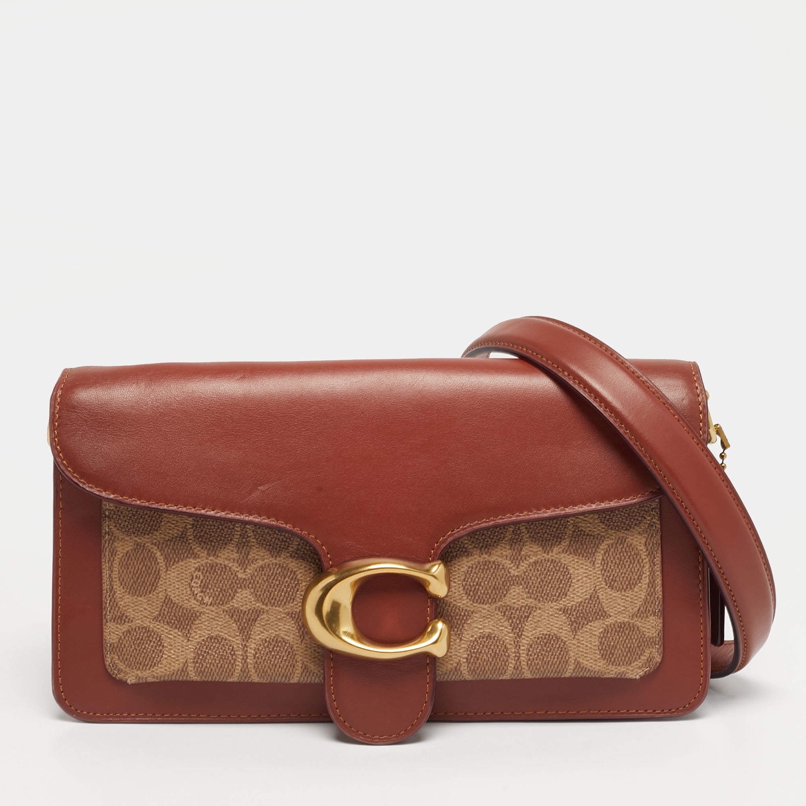 Coach Tabby 26 BeigeBrown Signature Coated Canvas and Leather Shoulder Bag