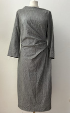 Max Mara Intrend Kleid Etuikleid Gr. 40 Grau Salt and Pepper Raffung Wollmix