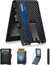 Slim RFID Wallet for Men Pop Up Card Holder with Money Clip  ID Window Aluminum