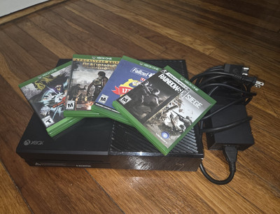 Microsoft Xbox One Console Bundle w/ Power Cable, Games: Fallout 4, Rainbow Six