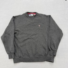 Vintage Fila Sweatshirt Mens Medium Gray Fleece Crewneck Pullover heavyweight