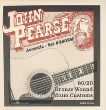 John Pearse 80/20 Bronze Acoustic Guitar Strings; 260SM gauges 12-56