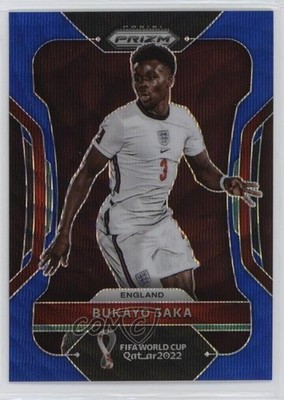 2022 Panini Prizm World Cup Qatar Blue Wave Prizm 82/199 Bukayo Saka #84 b6y