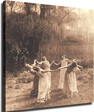 Circle of Witches Vintage Women Dancing by Posters Canvas Print Wall Art 