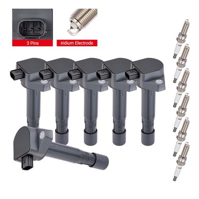6X Ignition Coil + Spark Plug Pack For 2009-2015 Honda Pilot 3.5L V6 UF624