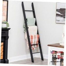 Blanket Ladder for The Living Room and Bedroom, 5ft 8 inch, 6 Black 5ft 8inch