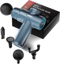 Mini Massage Gun Deep Tissue Muscle Massager 6 Speed USB-C Quiet 4 Heads