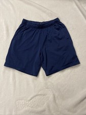 Men s Nike Navy Mesh Shorts Size Large, Pockets, Navy Swish Logo EUC