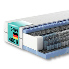 Matratze Taschenfederkern 7-Zonen + Gelschaum - H2 H3 H4 - 500 Federn m2 - 23cm