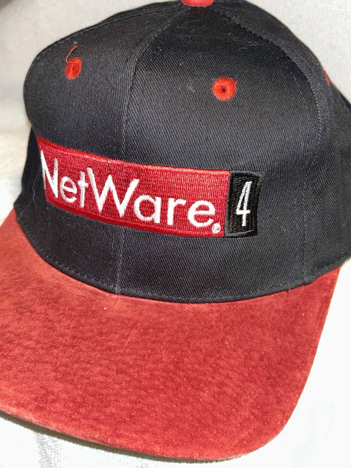 NETWARE 4 HAT CAP ADJUSTABLE STRAPBACK BLACK RED … - image 3
