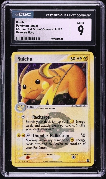 CGC 9 Raichu Reverse Holo EX Fire Red & Leaf Green 2004 Pokemon Card #12
