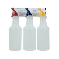 32oz Spray Bottle 3-Pack - Adjustable Nozzle, Built-In Dilution Scale - Cle