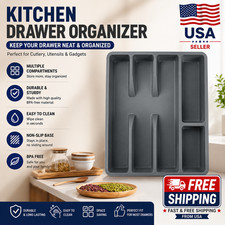 Kitchen Drawer Cutlery Organizer Plastic Silverware Utensil Storage Tray Divider
