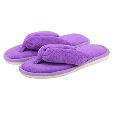 Indoor Slippers for Women Open Toe with Memory Foam, Soft Faux Fur 7-8 Purple