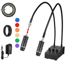 Microscope Light 6W 6500K Dual Gooseneck Spotlight with Adjustable Lights Mic...