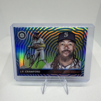 2025 Topps Chrome Platinum Blue Vibration #138 J.P. Crawford SP Mariners  /150