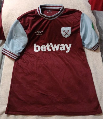 Umbro West Ham United XL Burgundy Light Blue Official Licensed Soccer Jersey EUC