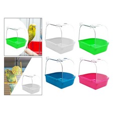 Bird Bath Box Reusable Caged Parrot Bathing Tub for Budgie Budgerigar Canary