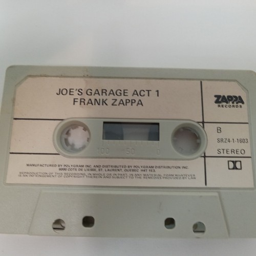Frank Zappa Joe's Garage Acts I 1 Cassette Tape 1979 Prog Rock SRZ4-1-1603 - Foto 9 di 9