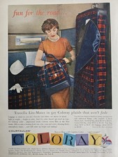 1956 Travella Lite-mates Plaid Coloray Travel bags luggage Vintage Fashion ad