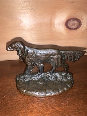  Antique Vtg JUDD Cast Iron Pointer/Setter Hunting Dog Bookend Doorstop