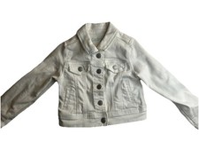 Cat  Jack Kids White Denim Jean Jacket S XS 4-5 With Button Closures  Pockets