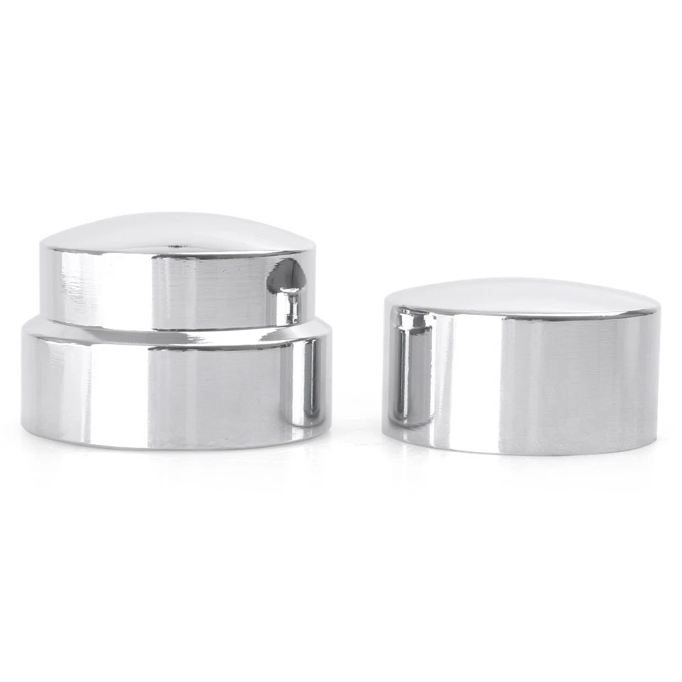 1 Pair Chrome Rear Axle Nut Covers For Harley XL 1200 Dyna CVO Electra Glide — 第 3/4 张图片