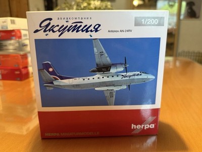 Herpa Wings 1:200 Yakutia Airlines Antonov AN-24RV RA-46510 558839 mit OVP