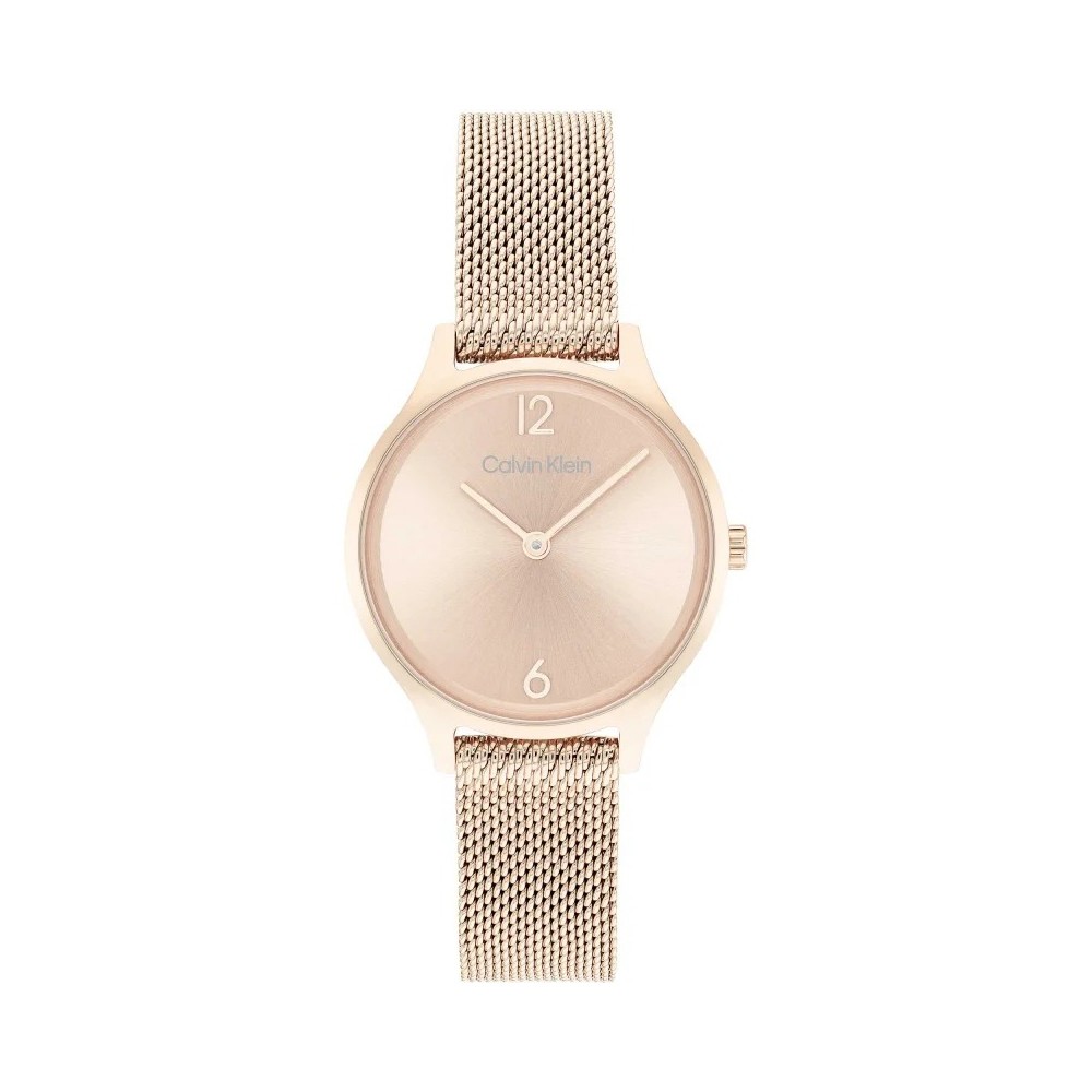 Womens Wristwatch CK CALVIN KLEIN TIMELESS 25200059 Steel Gold Rose Mesh
