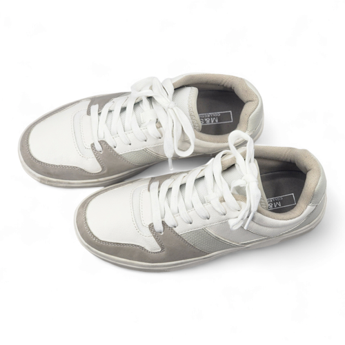 M&S White Mix Casual Trainers – Leather & Suede Panel Design RRP £35.00 - Picture 2 of 6