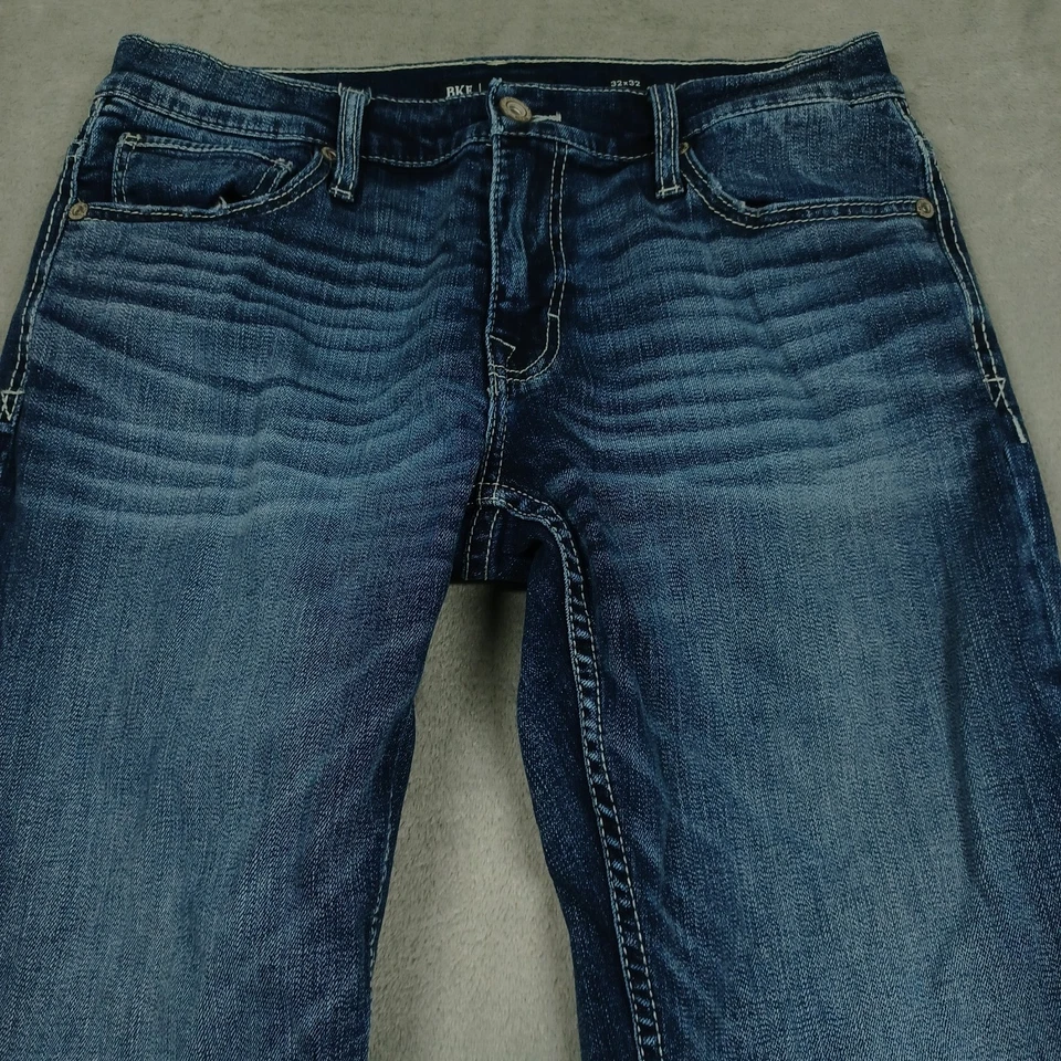 Pantalones de mezclilla BKE para hombre 32x32 azul Carter corte boot bolsillos desgastados modernos Foto 2 de 4