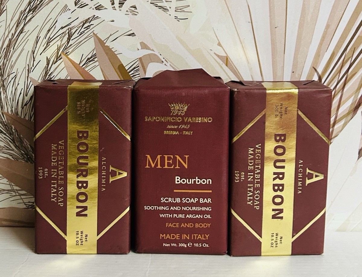 3-Pack Alchimia ~ Bourbon Vegetable Soap. Made In Italy