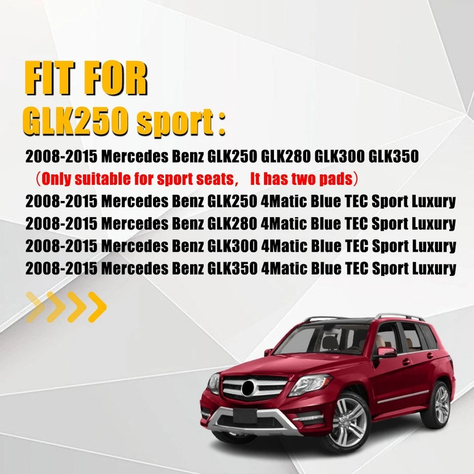 Cubierta de asiento de cuero negra para conductor/pasajero Mercedes Benz GLK350 2008-2015 Foto 2 de 4