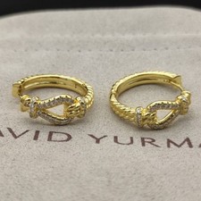 David Yurman Vintage Sterling and 14k Cable Classic Earrings
